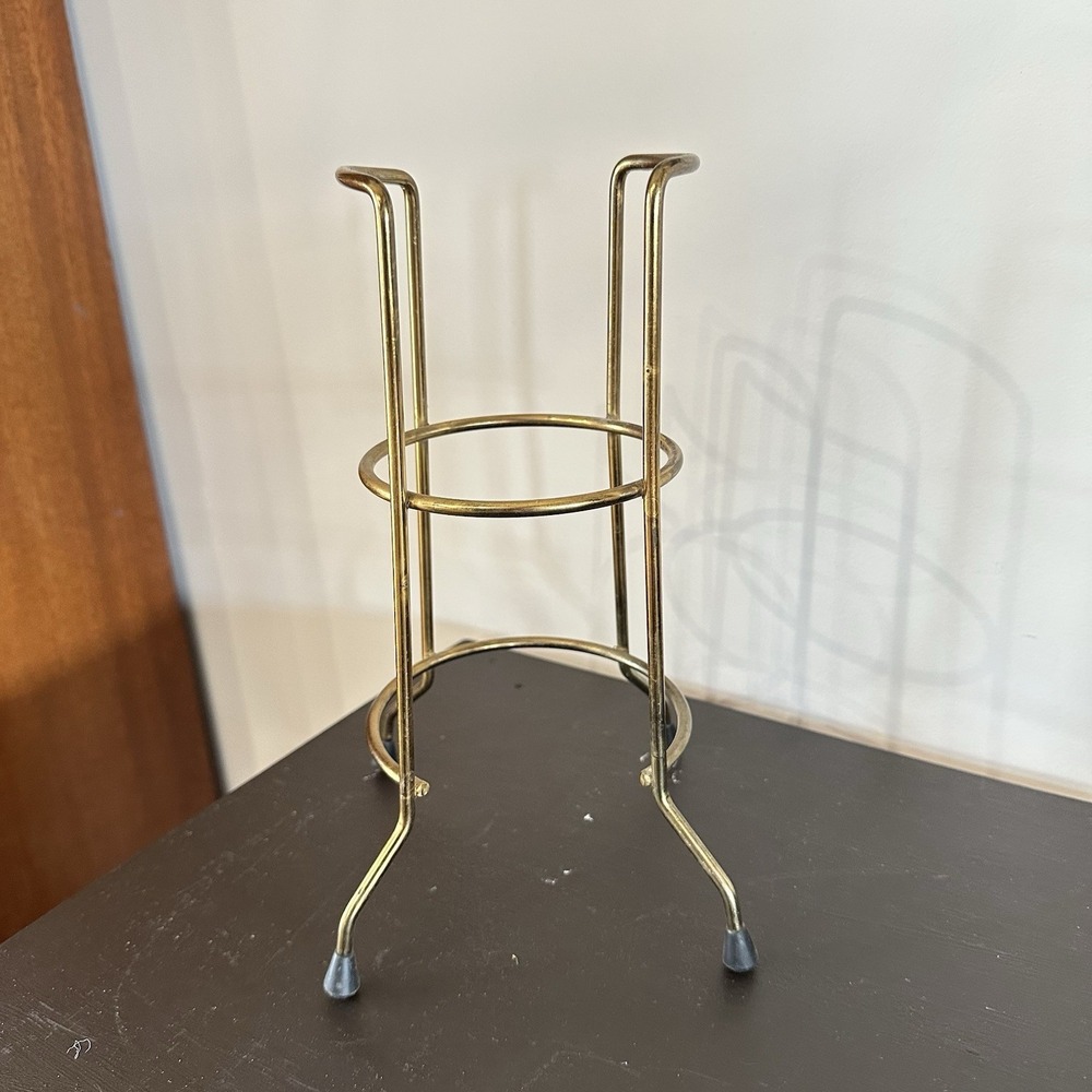 VTG Liquore Galliano Bottle Stand Gold Metal 9.5" Tall 4" Opening